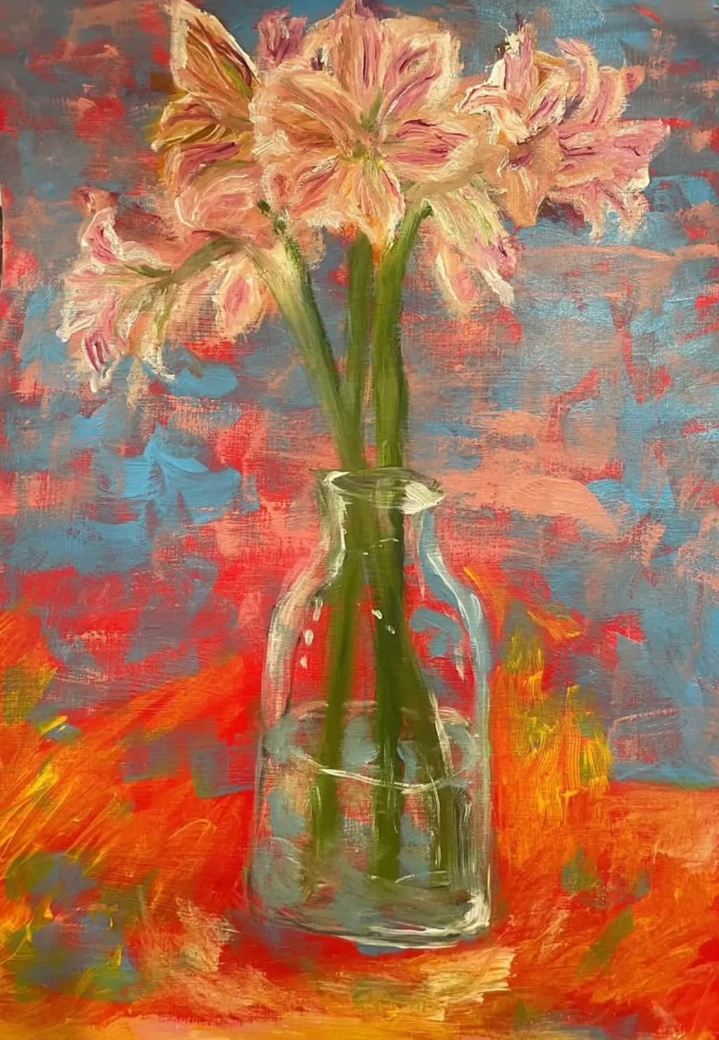 Whispers of Spring: A Vibrant Floral Still Life in Glass