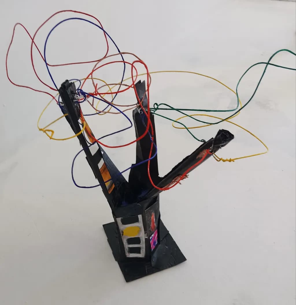 Colorful Chaos: An Abstract Sculpture of Creative Expression and Design