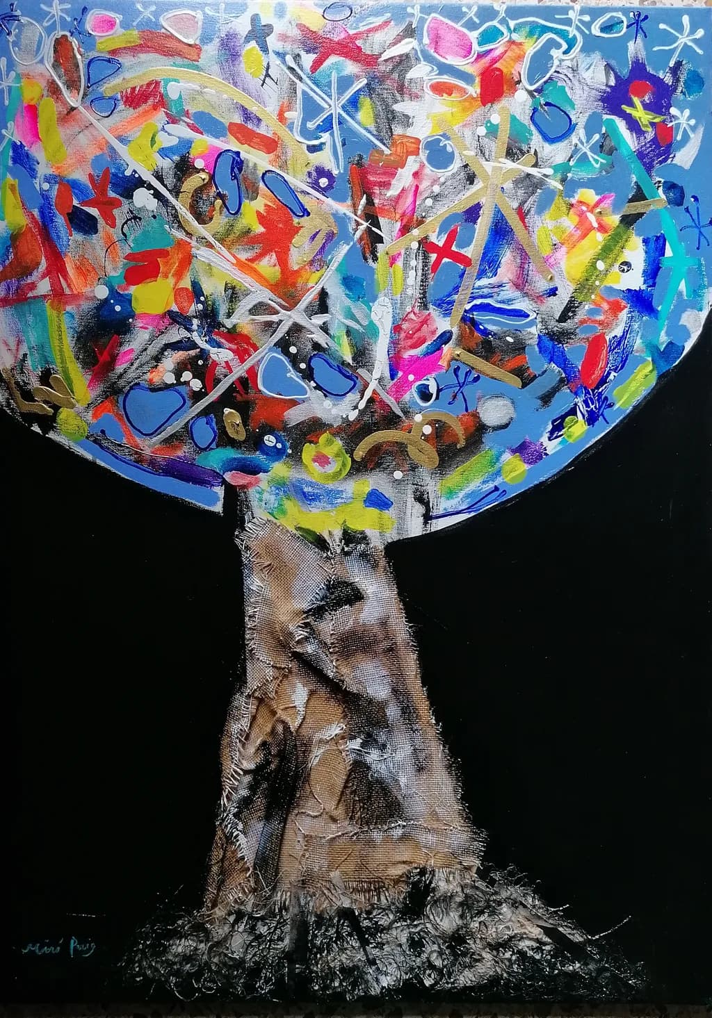 Vibrant Whispers of Nature: A Colorful Tree of Life in Abstract Expressionism
