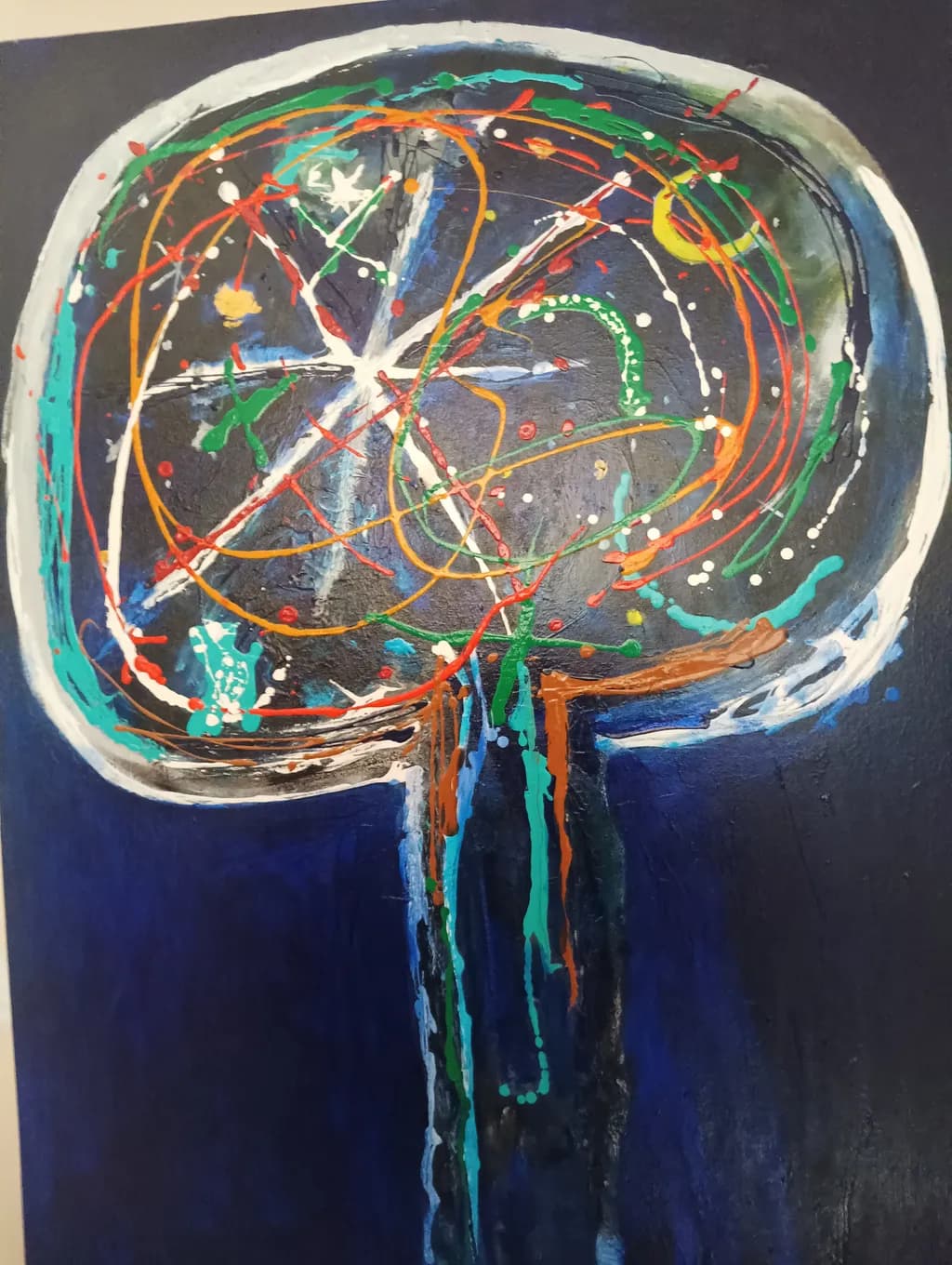 Cosmic Whirl: A Dance of Color and Light in Abstract Expressionism