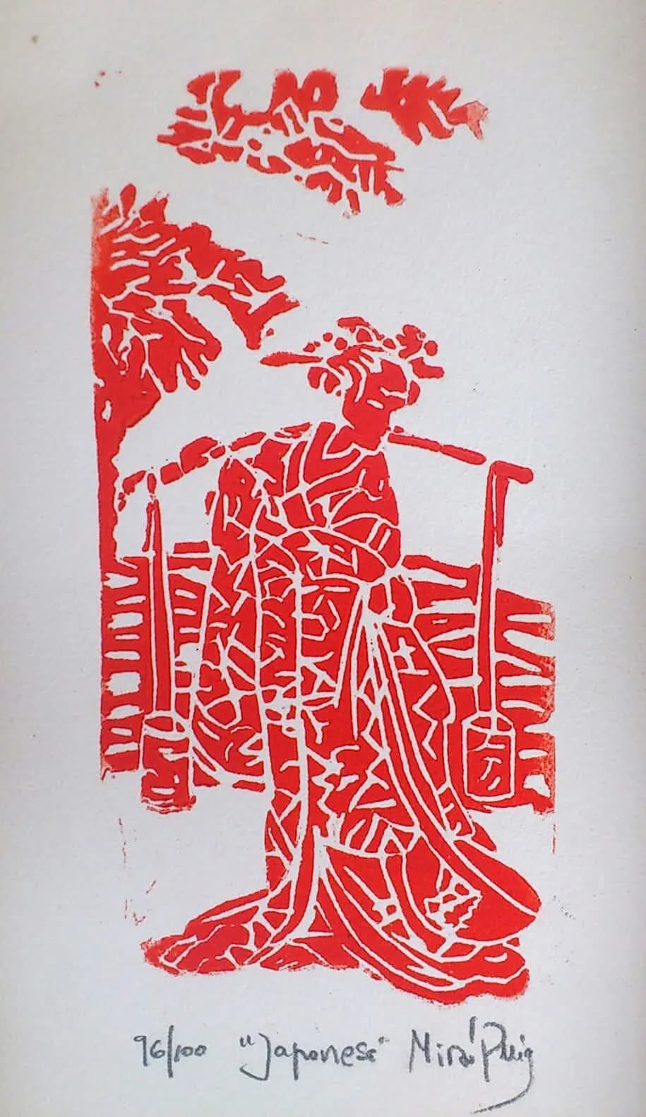 Elegant Echoes of Tradition: A Japanese Geisha in Red Harmony