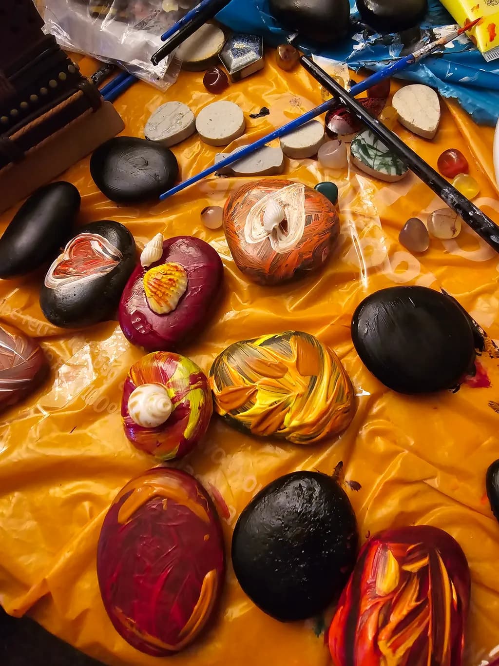 Whimsical Painted Stones: A Vibrant Collection of Nature-Inspired Artistry