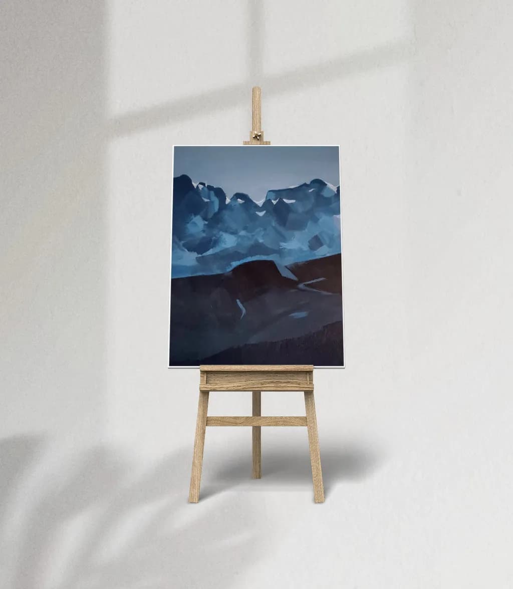 Whispers of the Blue Mountains: A Serene Landscape Canvas Art
