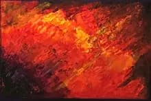 Fiery Vibrance: An Energetic Abstract Journey Through Texture and Contrast
