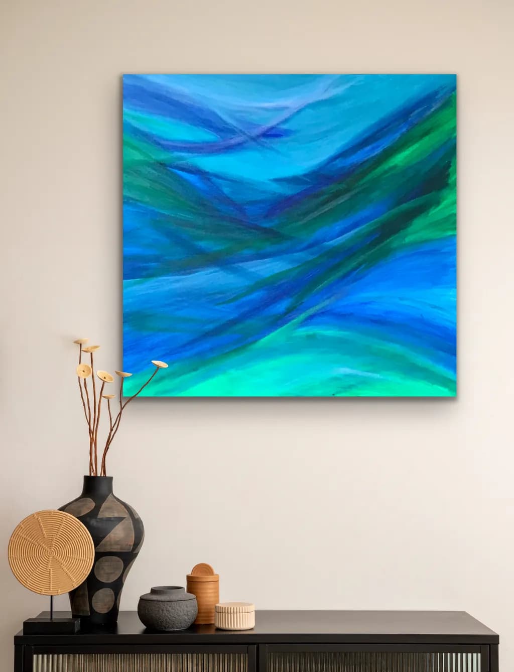 Whispers of the Ocean: A Serene Dance of Blue and Green Hues