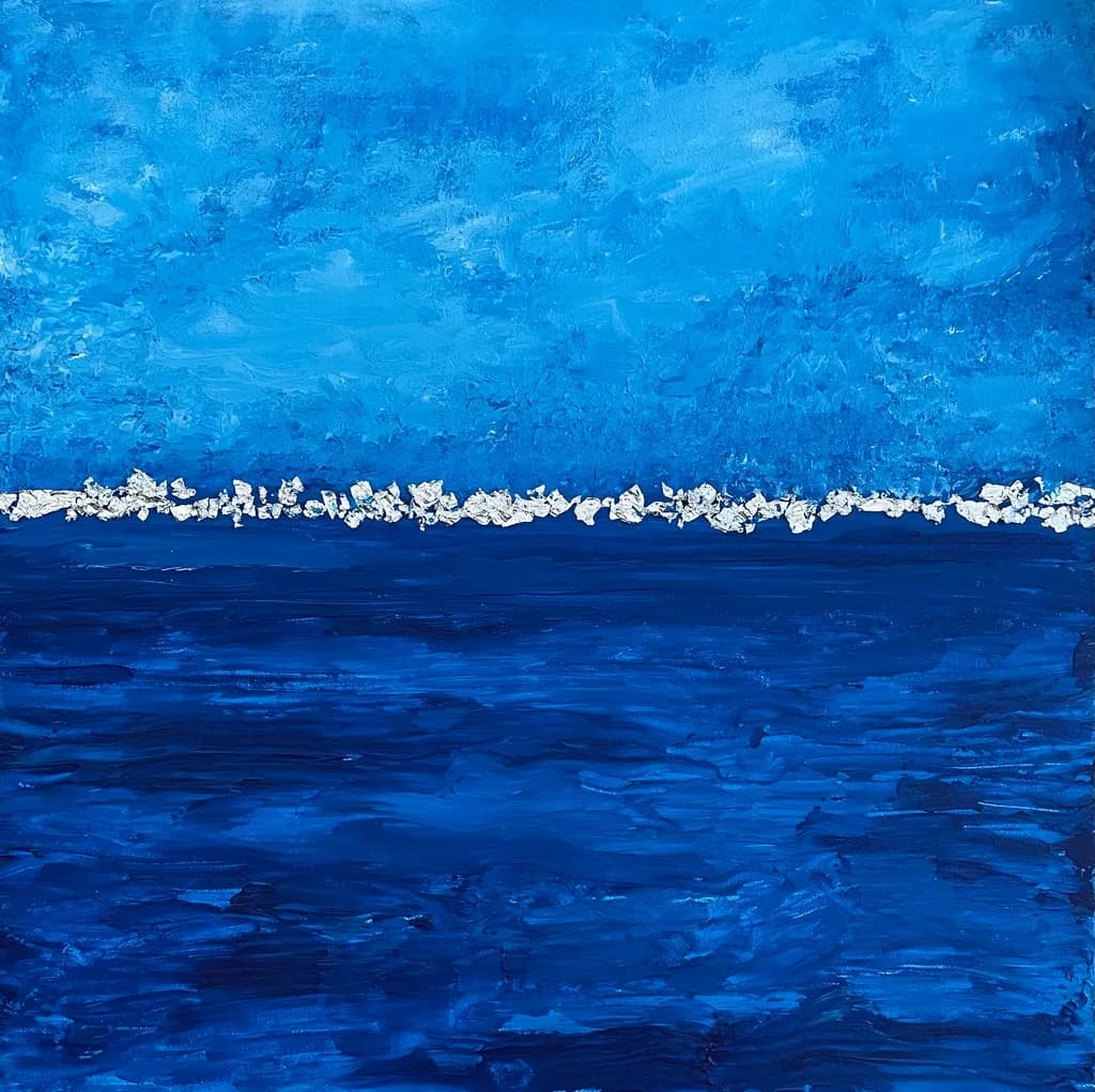 Serenity in Blue: A Tranquil Ocean Horizon Painting