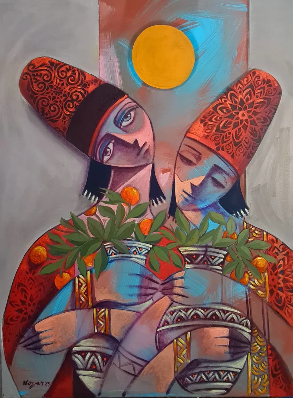 Embrace of the Sun: A Celebration of Love and Nature in Vibrant Hues