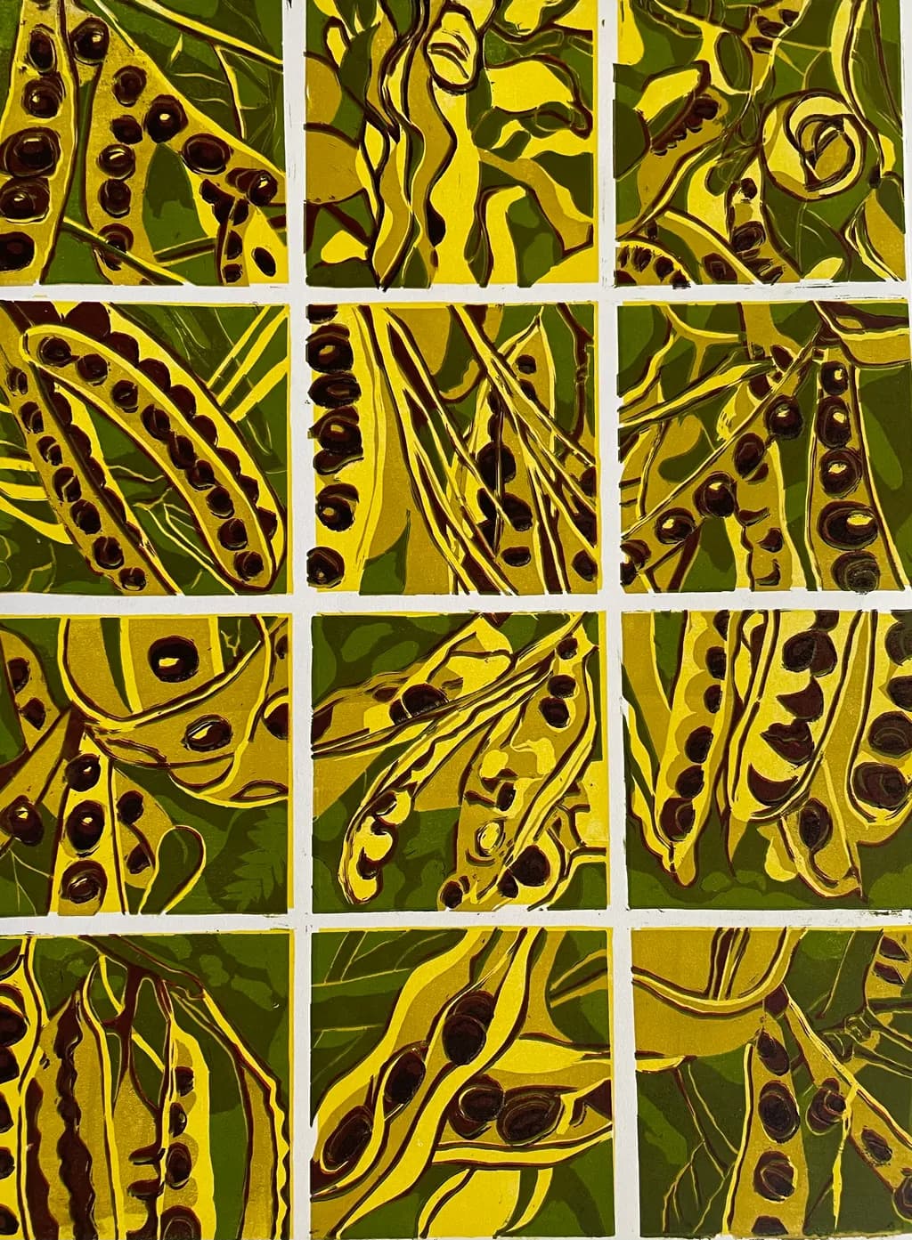 Vibrant Botanical Harmony: An Abstract Exploration of Green and Yellow Textures