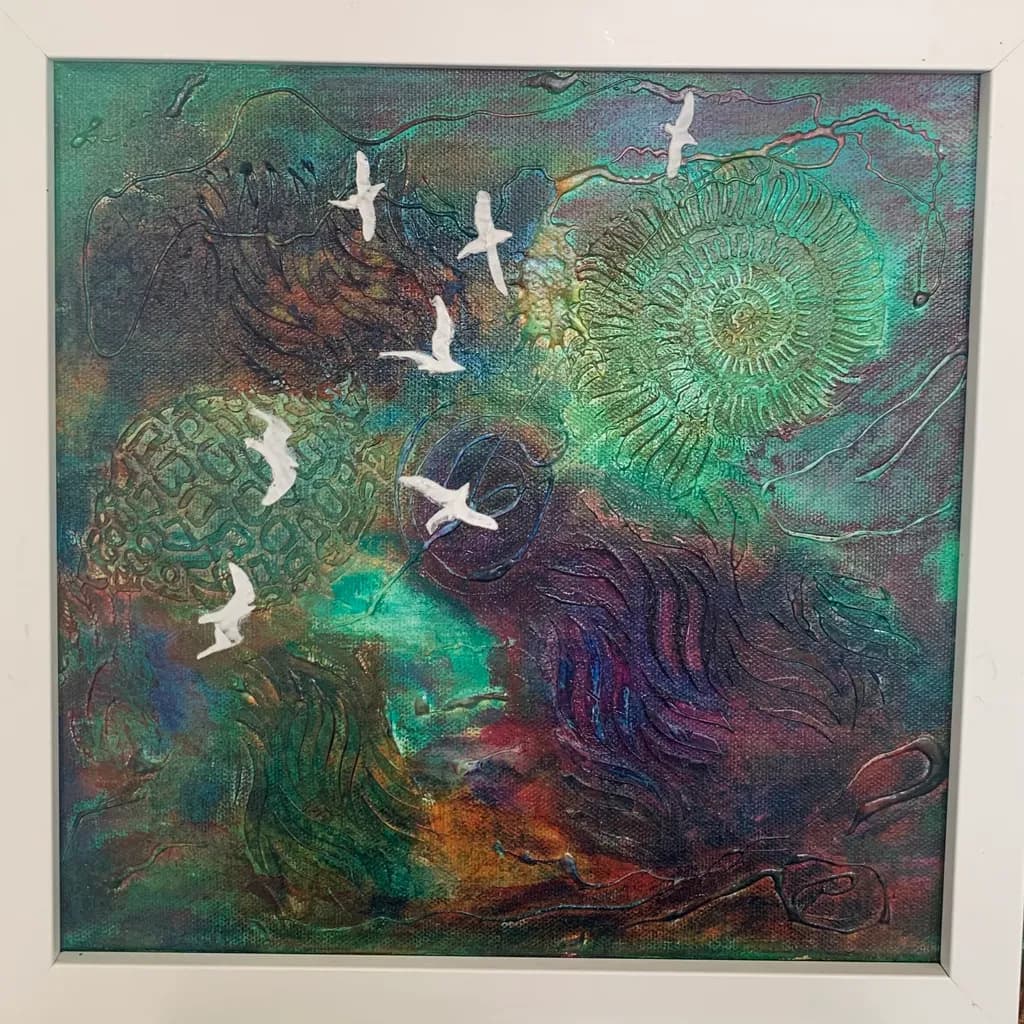 Whimsical Flight: A Colorful Journey Through Abstract Textures