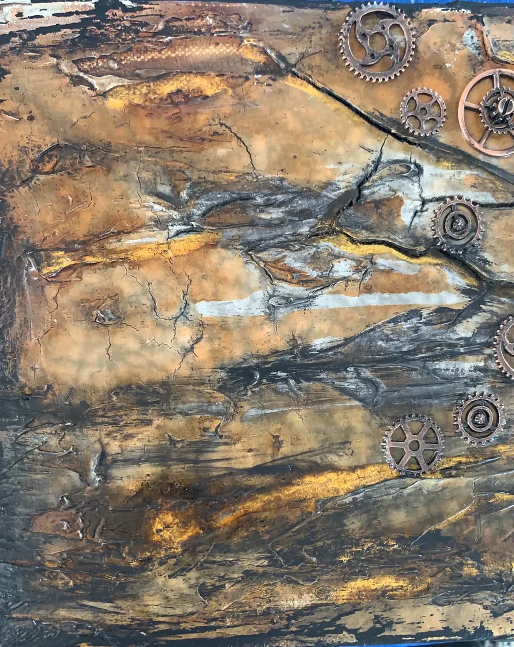 Rustic Mechanica: A Fusion of Nature and Industry in Textured Artistry