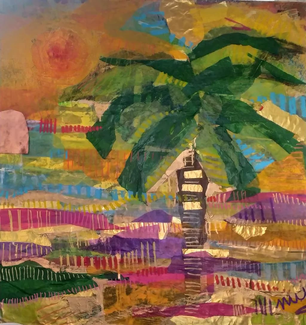 Tropical Vibrance: An Abstract Journey Through Colorful Landscapes