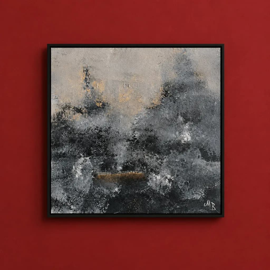 Abstract Black Acrylic on Canvas