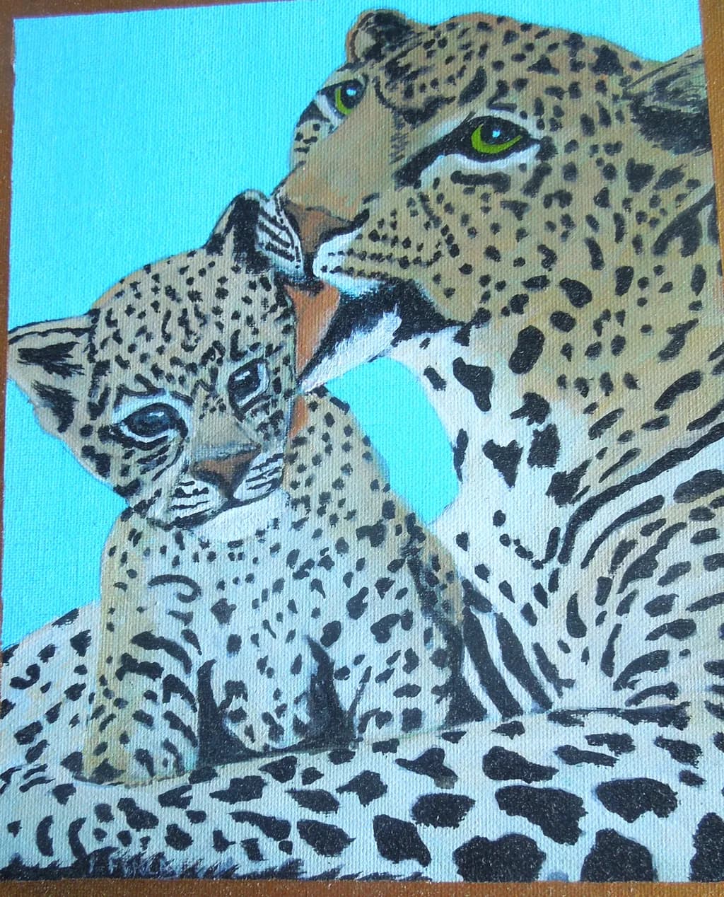 Leopard and Cub Bond