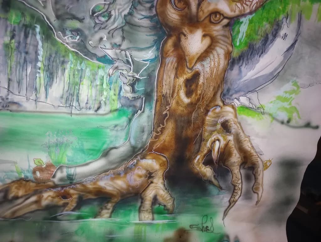 Whispers of the Ancient Grove: A Mythical Tree Creature in Nature's Embrace