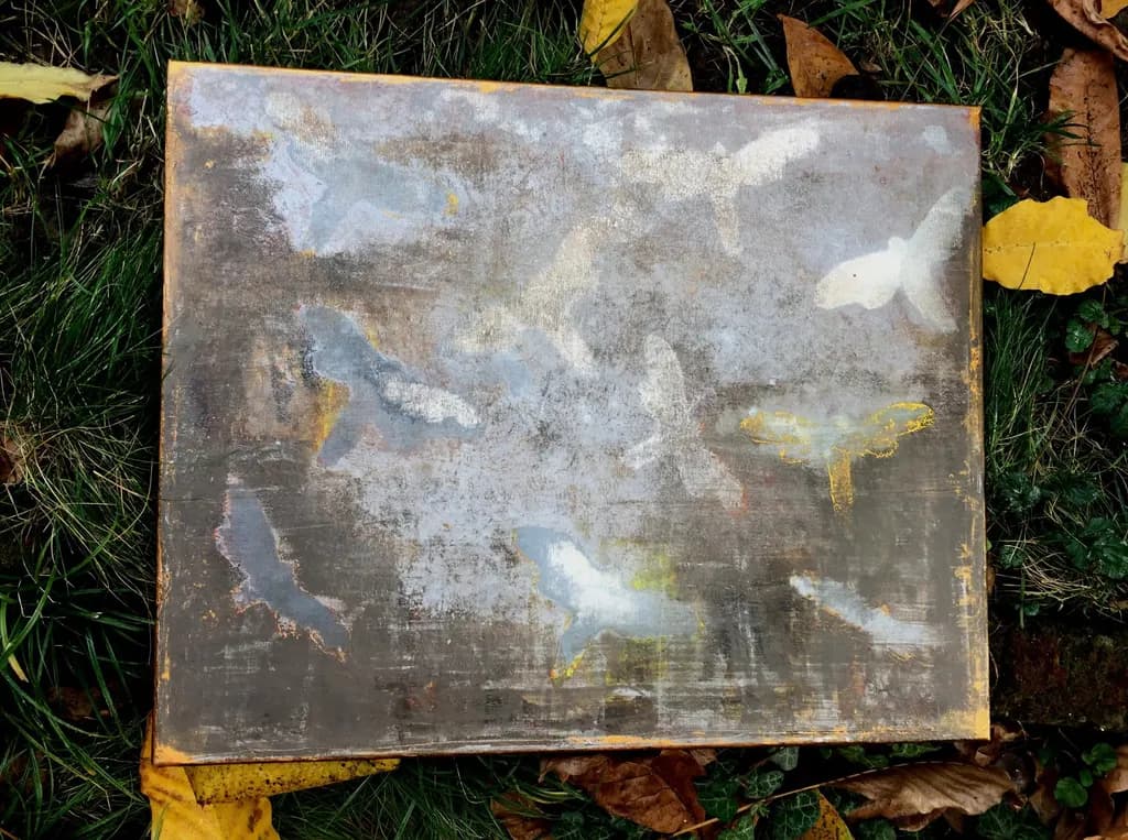 Whispers of Flight: An Abstract Dance of Nature's Leaves and Textures