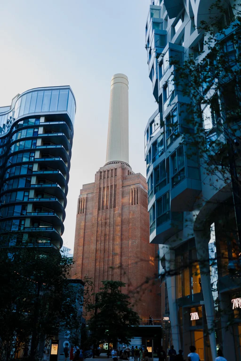 Urban Harmony: The Iconic Battersea Power Station Amidst Modern Architecture