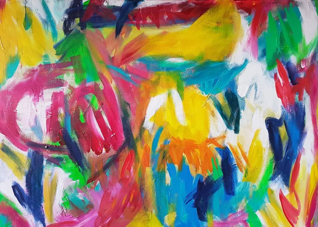 Vibrant Whirlwind: A Dance of Color and Emotion in Abstract Expressionism