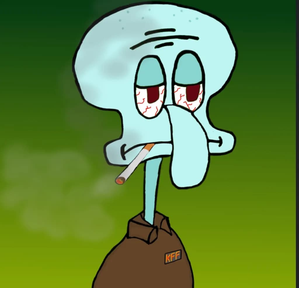 Tired Smoking Squid