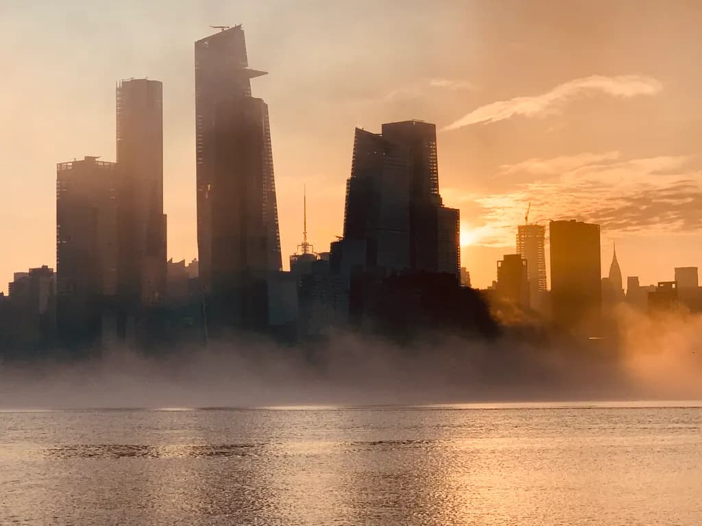 Foggy Cityscape Sunrise