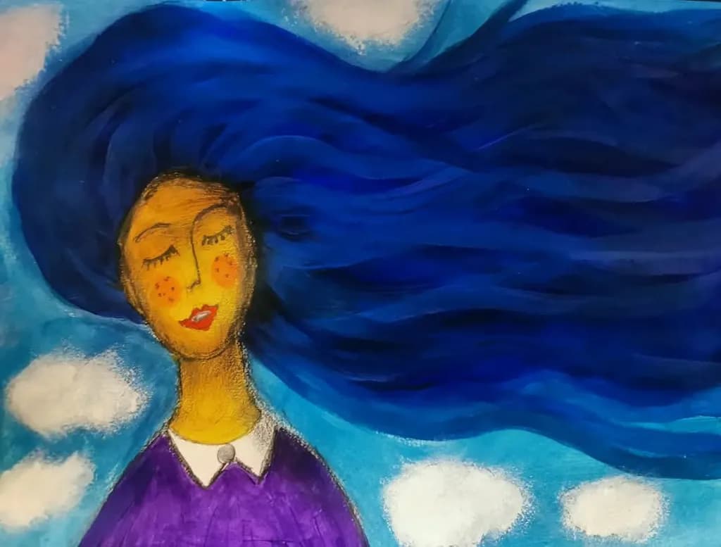 Whispers of the Wind: A Dreamy Portrait of Serenity in Blue