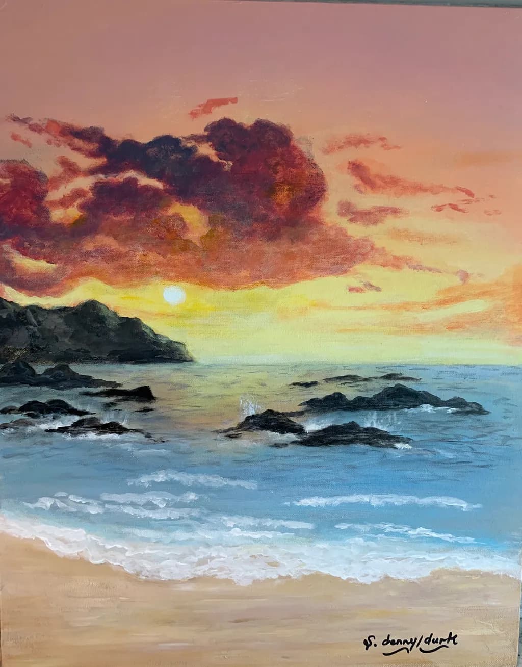Serenity at Sunset: A Coastal Dreamscape in Vibrant Hues
