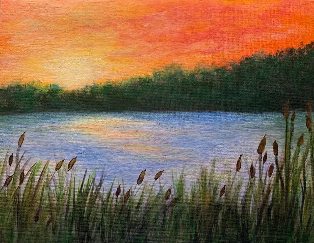 Serene Sunset Reflections Over Tranquil Waters