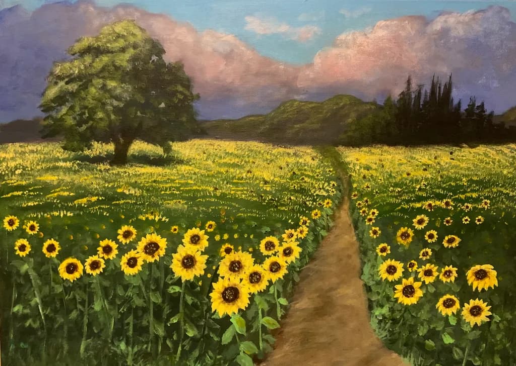 Sunflower Serenity: A Vibrant Pathway Through Nature's Golden Landscape