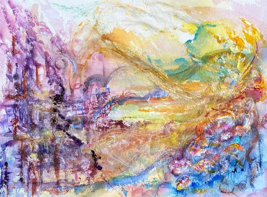 Whispers of Color: A Dreamscape in Watercolor Harmony