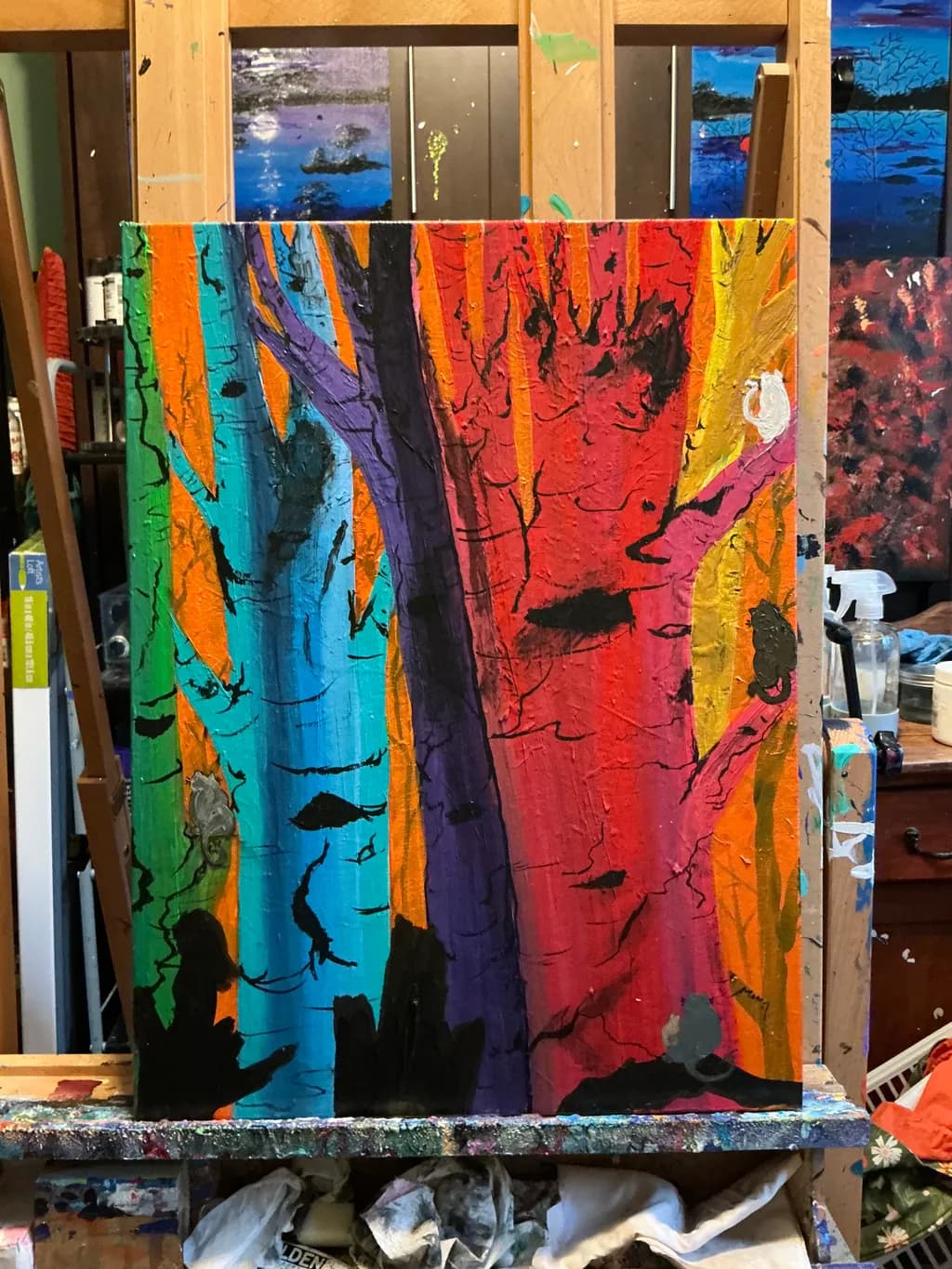 Vibrant Whispers of the Forest: A Colorful Journey Through Abstract Trees