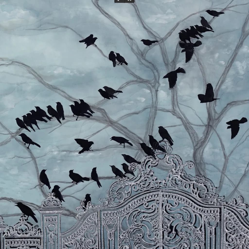 Whispers of the Sky: Ornate Birds in a Tranquil Tree Canopy