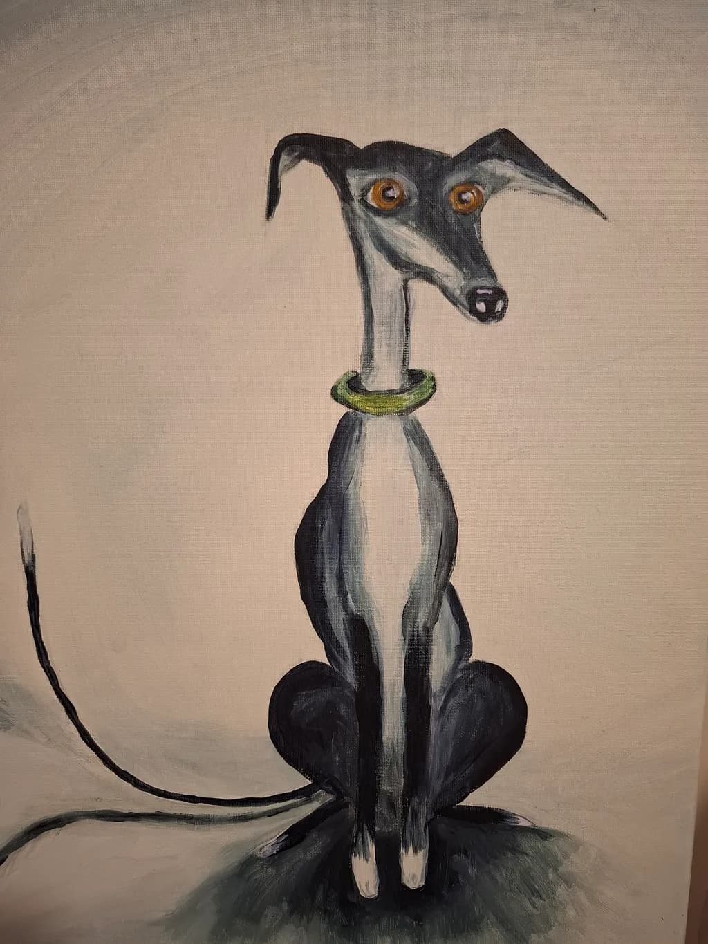 Whimsical Whiskers: A Playful Portrait of a Black and Gray Dog