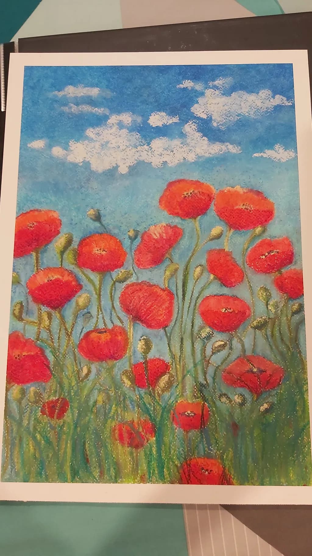 Whispers of Spring: A Vibrant Poppy Field Under a Blue Sky
