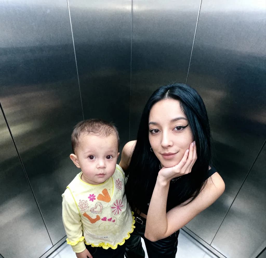 Elevator Encounters: A Portrait of Innocence and Expression