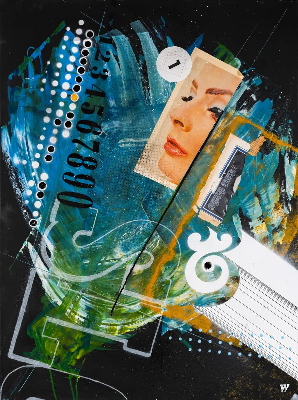 Vibrant Geometric Portrait: A Colorful Abstract Collage of Identity and Expression