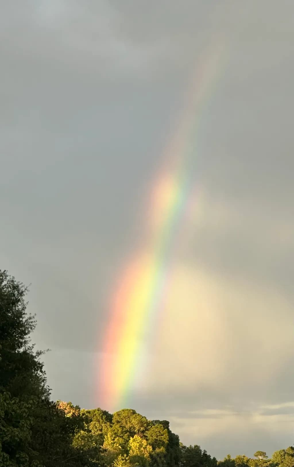 Whispers of Color: A Serene Rainbow Emerges from the Clouds