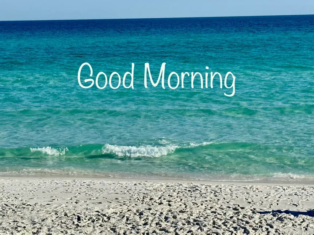 Serene Morning Bliss: A Tranquil Beach Escape with Gentle Waves and Soft Sand