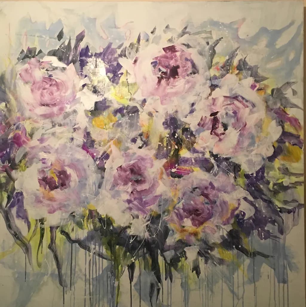 Whimsical Blooms: A Colorful Abstract Floral Symphony in Texture and Light