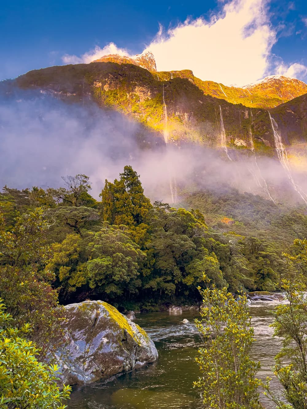 Whispers of the Mist: A Serene Mountain Landscape at Dawn