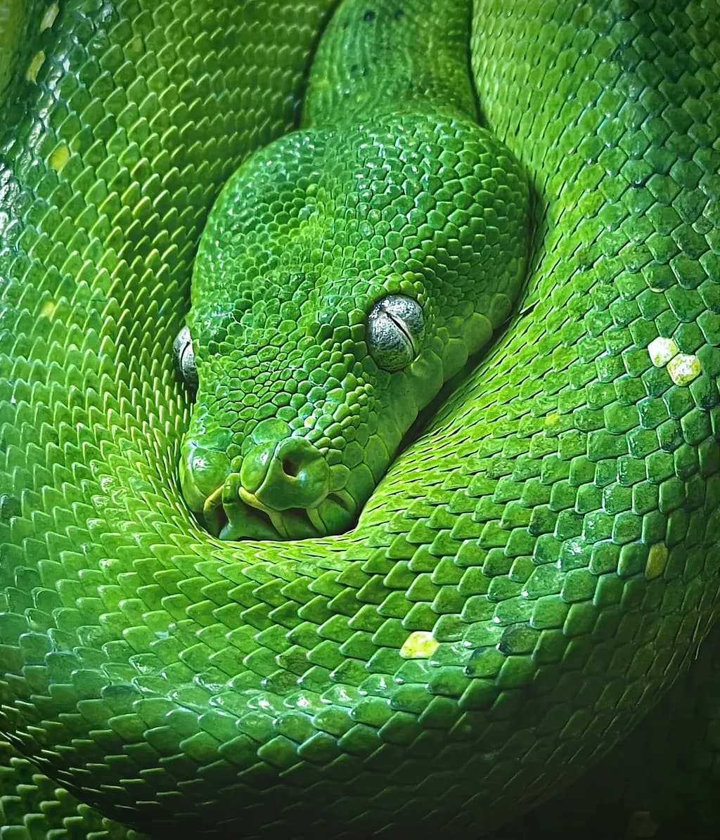 Emerald Embrace: The Serpent's Serenity in Nature's Palette