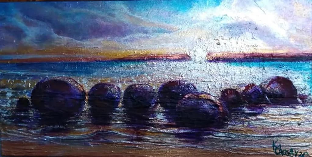 Whispers of the Ocean: An Abstract Journey Through Color and Texture