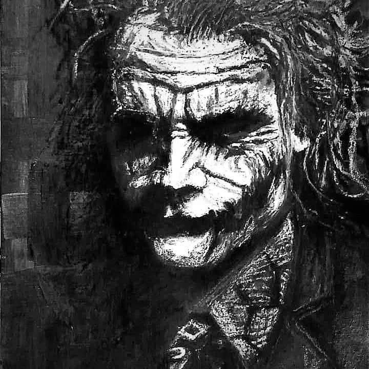 Whispers of Chaos: A Dark Portrait of the Jester's Grin