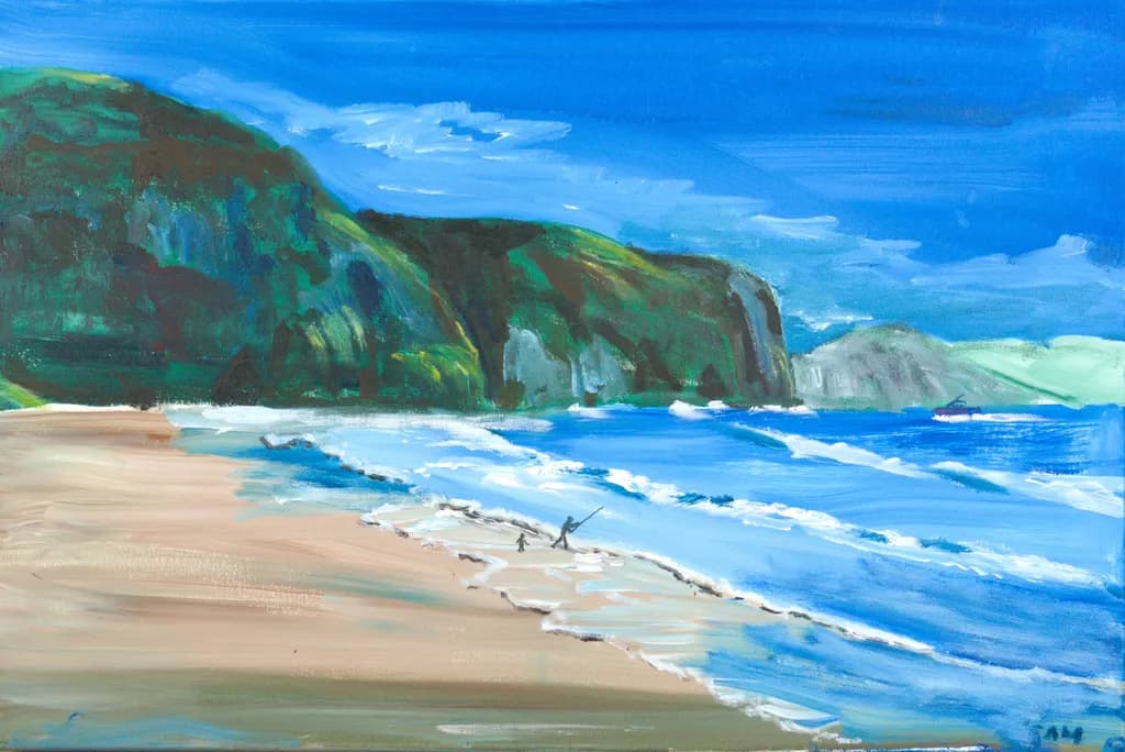 Serenity by the Shore: A Coastal Escape in Vibrant Blues and Greens