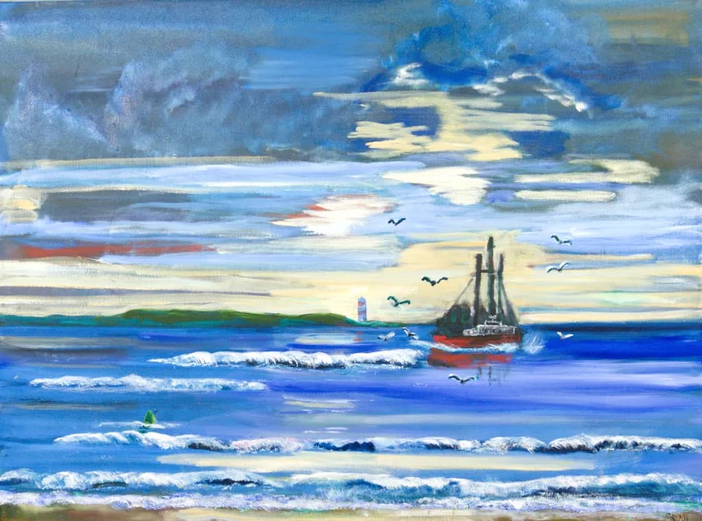 Whispers of the Sea: A Tranquil Voyage at Dusk