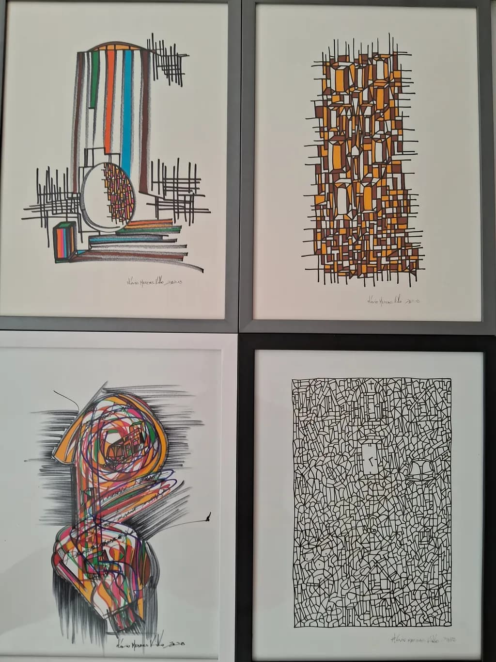 Vibrant Geometric Harmony: A Modern Abstract Exploration of Color and Line Dynamics