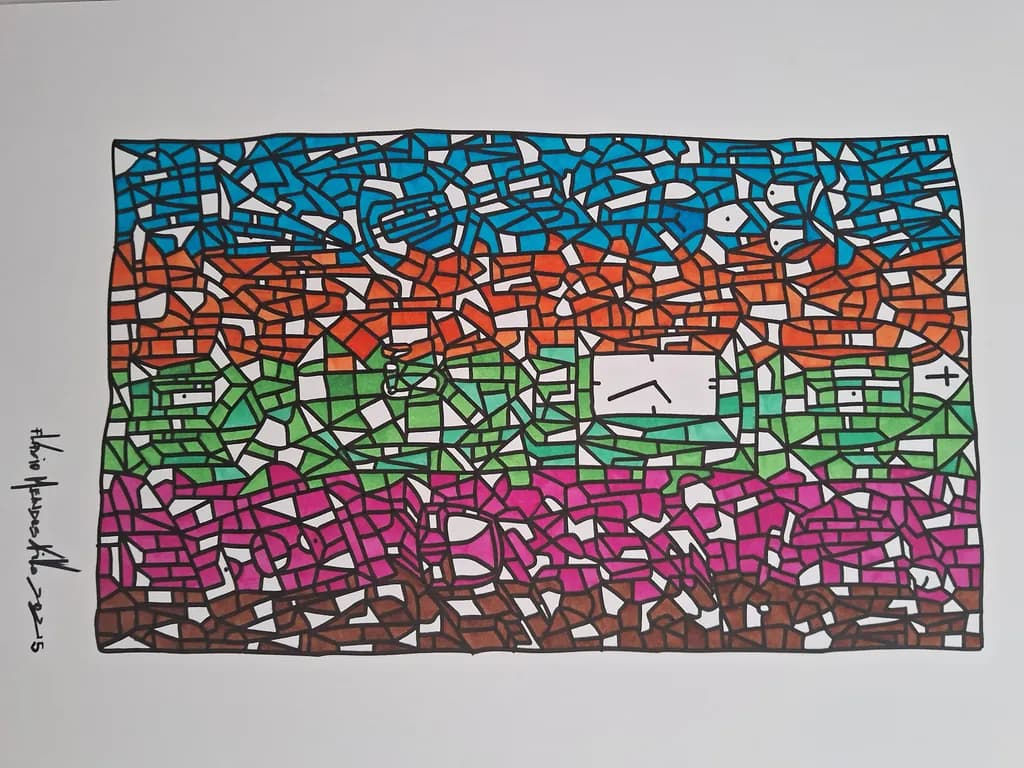 Vibrant Mosaic: A Journey Through Color and Form