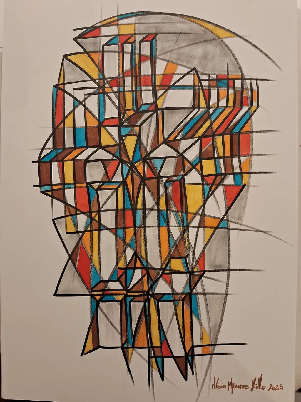Vibrant Geometric Symphony: An Abstract Expression of Color and Form