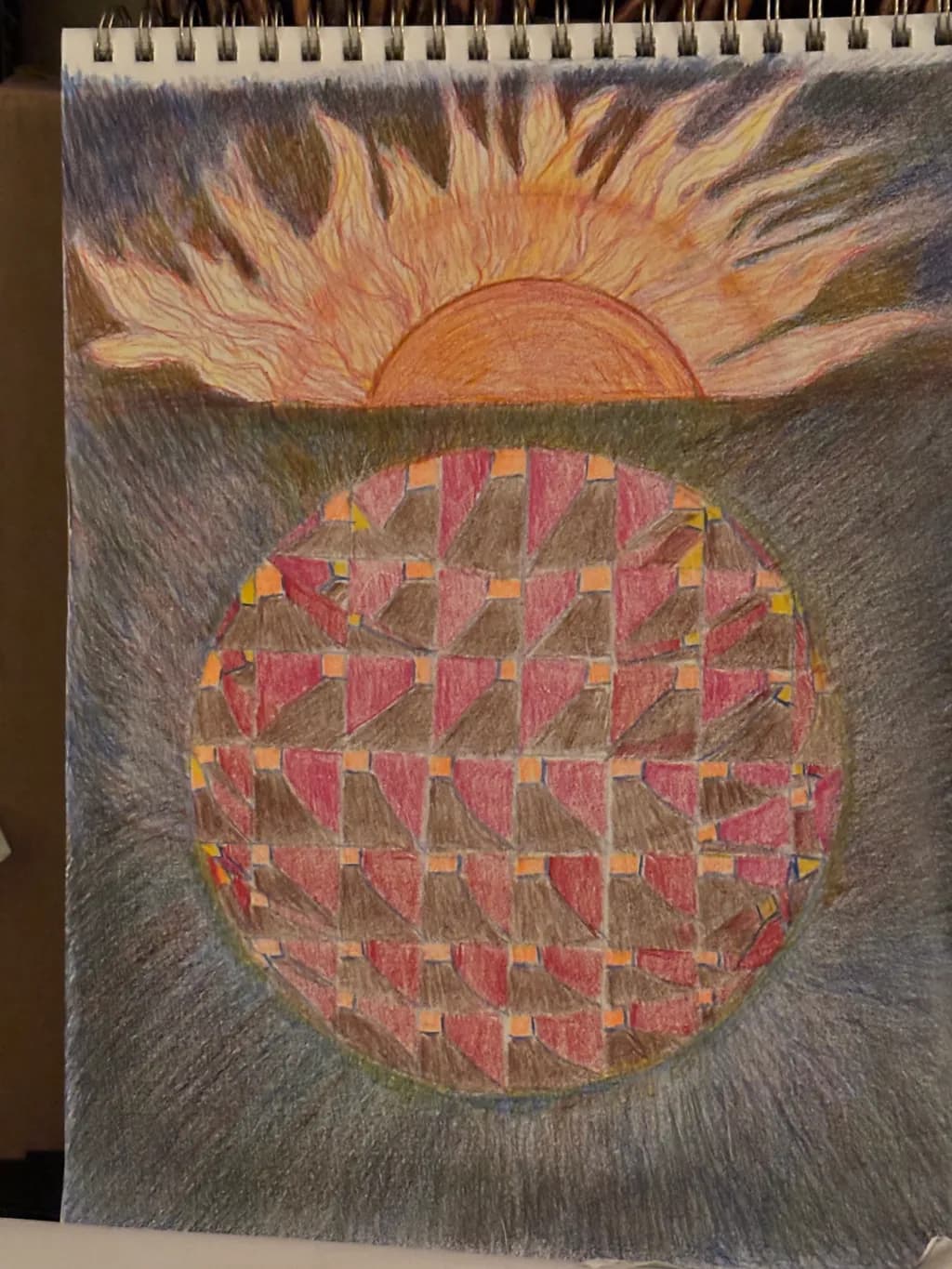 Radiant Harmony: A Colorful Dance of Sun and Sphere
