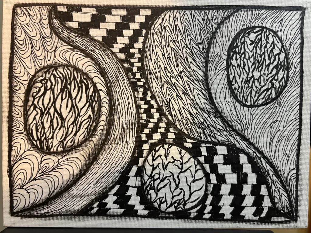 Ethereal Patterns: A Dance of Lines and Shapes in Black and White