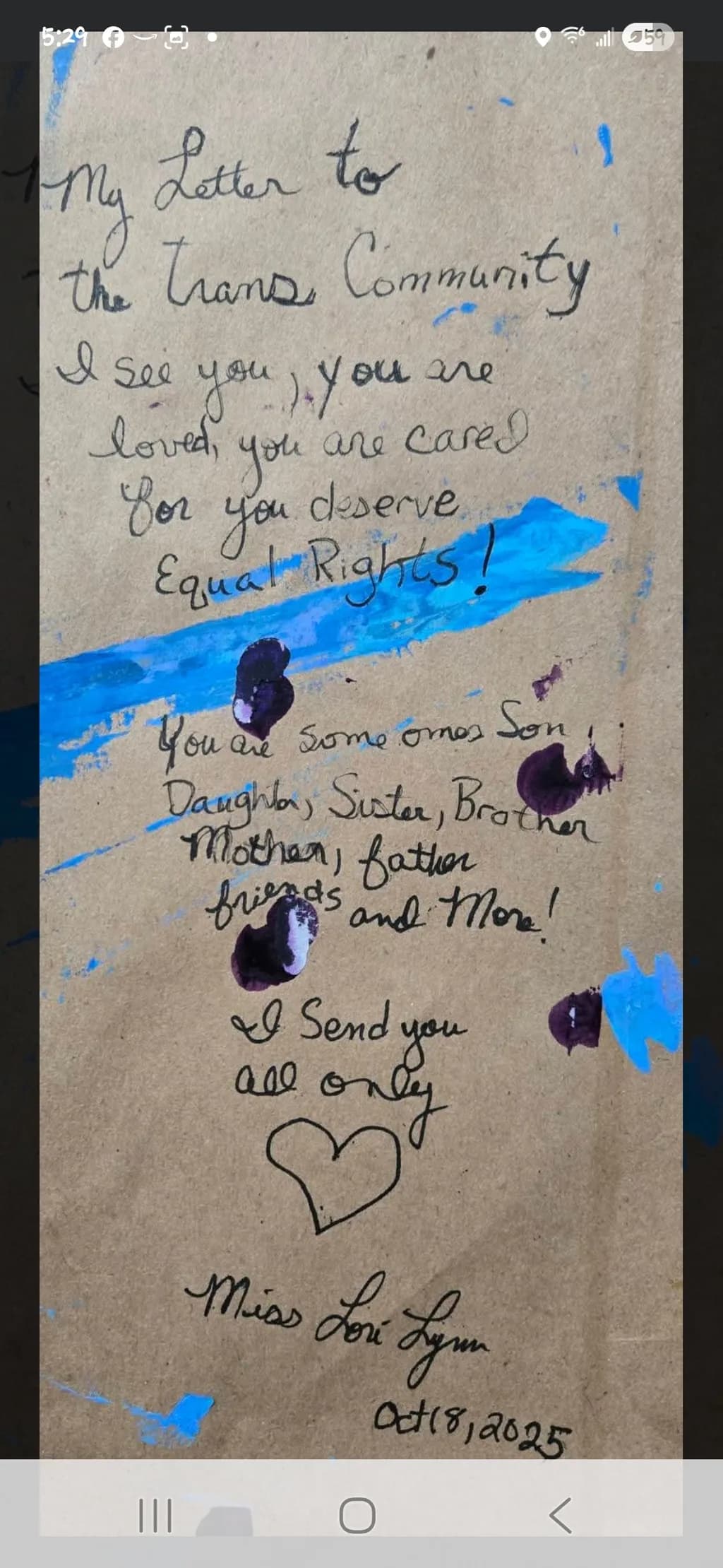My Letter to the Trans Community: A Message of Love, Acceptance, and Equal Rights