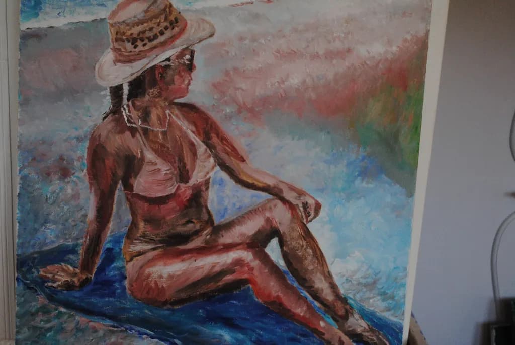 Woman on Beach Towel